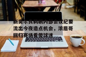 亿博官方在线注册- 新奥尔良鹈鹕内部会议纪要流出今夜造点机会，浓眉哥回归赛场看傻球迷